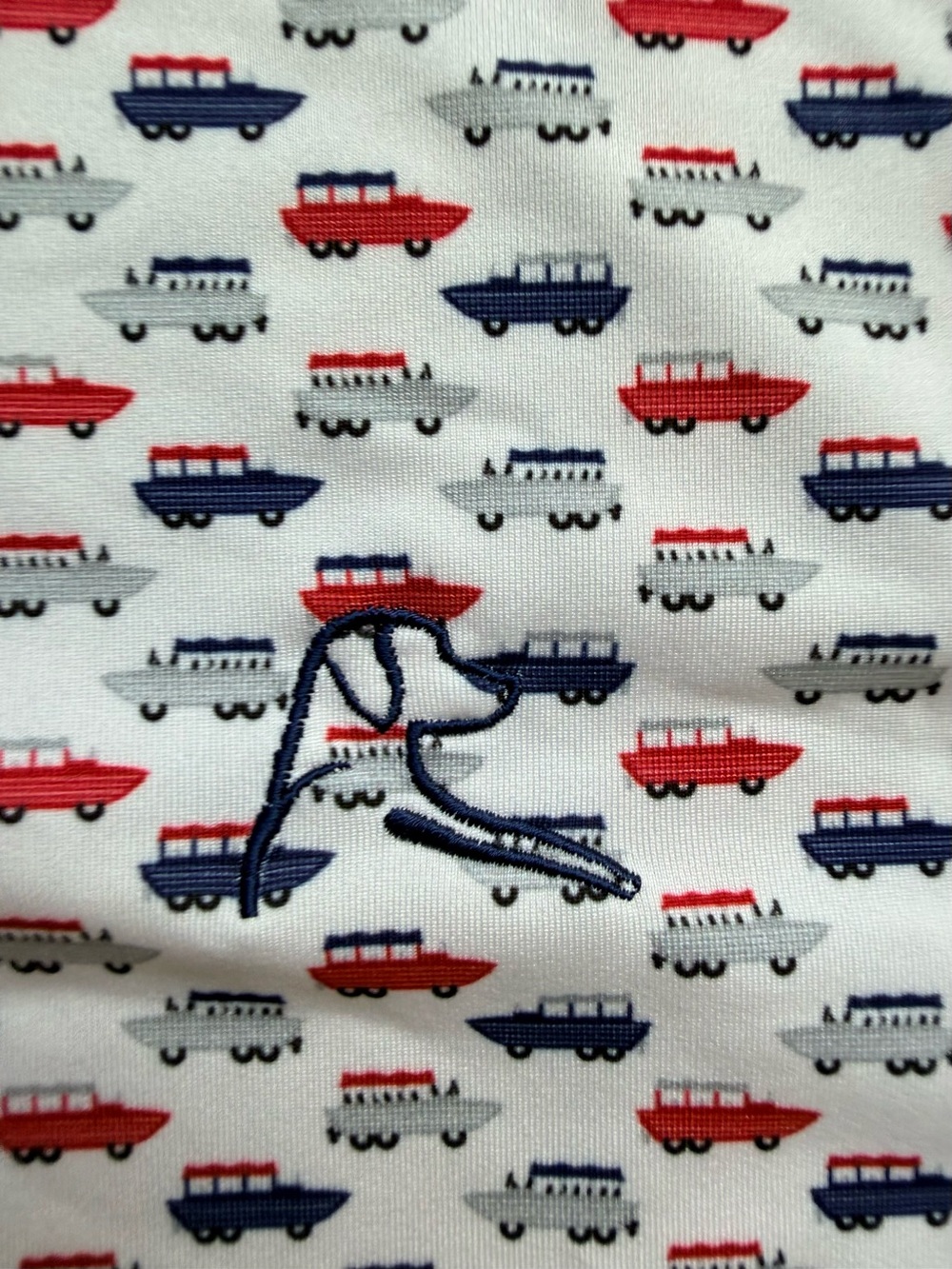 Rhoback Performance Nautical Boat skipper all over print golf polo sz L